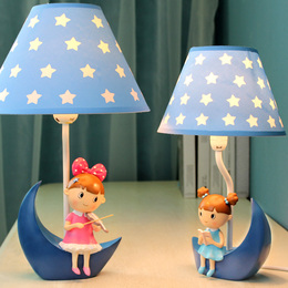 月亮灯小台灯卧室床头灯温馨创意儿童公主女调光暖光可爱女生生日