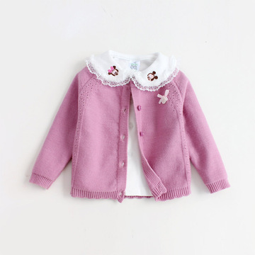 韩版女童装2016新款123岁宝宝毛衣开衫婴儿针织衫外套儿童春秋装