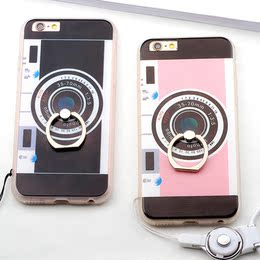 创意苹果6s照相机手机壳挂绳iphone6硅胶挂脖防摔套6plus韩国女款