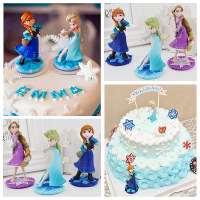 烘焙迷糊冰雪奇缘公主情景蛋糕装饰摆件Elsa艾莎安娜娃娃公仔摆件