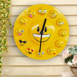 预售 磁力贴QQ表情挂钟客厅表个性创意时尚钟表趣味DIY时钟壁钟