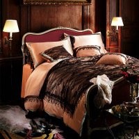 高档法式蕾丝全棉四件套样板房床上用品六件套纯棉星级酒店多件套