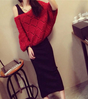 【天天特价】韩版女装时尚针织套装裙两件套毛衣长裙连衣裙秋装