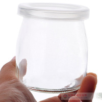 150ml200ml大口布丁杯酸奶杯玻璃牛奶瓶酸奶瓶果冻杯带盖DIY瓶