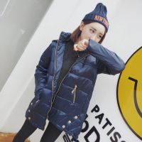 韩国东大门2016新款韩版中长款连帽设计收腰修身羽绒服女