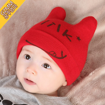 秋冬女童0-3-6-12个月婴儿帽子秋季1岁小孩男童女宝宝秋天毛线帽