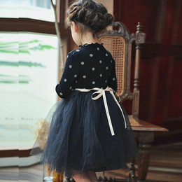 女童连衣裙秋季童装2016新款儿童长袖公主裙宝宝女孩裙子韩国纱裙