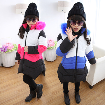 女童棉衣外套韩版中大童修身中长款加厚棉服童装儿童冬装棉袄外套