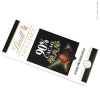 进口 lindt/瑞士莲90%特级卓越可可黑巧克力99%超纯排块 特价零食