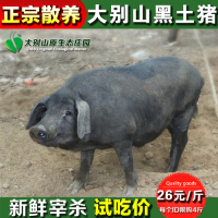 原生态农家新鲜土猪肉散养黑毛猪黑猪肉五花肉肋条肉前后腿肉现杀