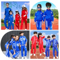 男童女童韩版春秋蓝红色运动服儿童套装幼儿园服学生校服班服定制