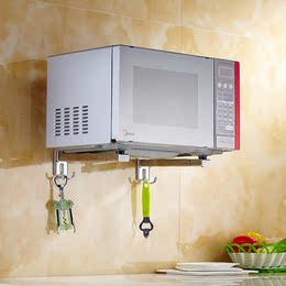 罗岚304不锈钢折叠微波炉架 壁挂厨房置物架 微波炉支架 厨房挂件