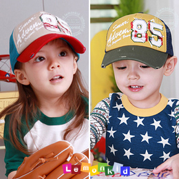 韩国lemonkid 新款网布儿童字母棒球帽夏季遮阳帽大檐帽大小可调