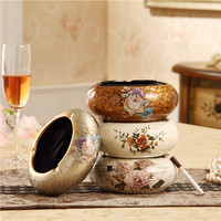 欧式烟灰缸陶瓷复古时尚创意摆件现代简约家居客厅装饰工艺品烟缸