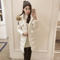 棉袄女2017冬季韩版新款潮修身加厚棉服女中长款大毛领棉衣外套bf