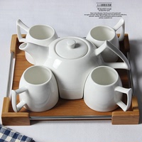 创意带木托盘咖啡具套装 英式下午茶茶具欧式陶瓷简约咖啡杯套装