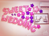 结婚婚庆婚礼铝膜铝箔字母气球表白套餐婚房装饰布置套装免邮包邮