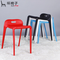 坏椅子 家用简约餐凳加厚高凳 特价创意备用凳 宜家餐椅 塑料凳子