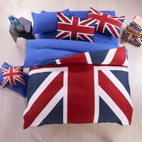 欧美风英美国国旗被套床上用品四件套米字旗宿舍三件套长绒棉秋季
