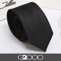 男士领带男 正装商务韩版窄款英伦真丝6cm黑色结婚领带包邮