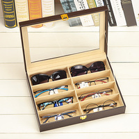 皮质眼镜收纳盒整理盒 时尚皮革太阳镜墨镜便携收藏盒创意收纳