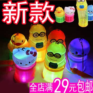 多彩彩虹圈灯笼发光卡通塑料弹簧圈弹力圈叠叠乐元旦创意儿童玩具
