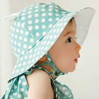 韩版夏季新款儿童盆帽 可爱耳朵波点男女宝宝遮阳渔夫帽 儿童帽子