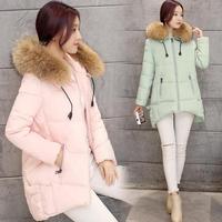 冬装新款韩版修身加厚羽绒棉服外套女中长款时尚休闲大码棉衣外套