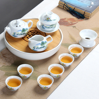 高白青花瓷功夫茶具红茶茶具套装陶瓷冰裂青瓷茶壶冲茶器过虑配件