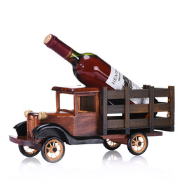 中国风运钞车创意实木红酒架摆件客厅酒瓶架葡萄酒架放红酒的架子
