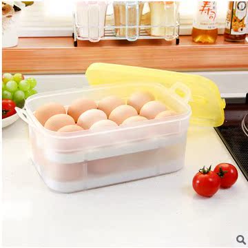 【天天特价】厨房24格鸡蛋盒塑料收纳盒冰箱保鲜盒蛋托便携鸡蛋格