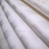 宾馆酒店布面料全棉加密40S60S纯棉白色3CM缎条布料贡缎床品棉布