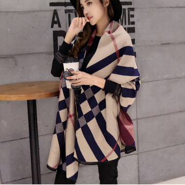2016秋冬季韩国新款百搭仿羊绒围巾双面两用长款超大空调披肩加厚