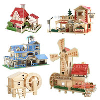 3D成人木质立体拼图积木 儿童益智玩具木头拼装建筑模型公主城堡