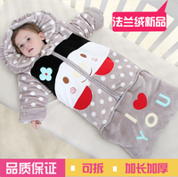 婴儿睡袋新生儿春秋冬季加厚加长纯棉两用宝宝睡袋可拆防踢被抱被