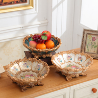 欧式果盘装饰品树脂水果盘客厅茶几摆件干果盘糖果盘创意收纳供盘