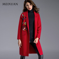 2016秋冬季新款女装韩版修身貂绒外套中长款加厚羊毛大衣外搭风衣