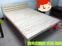 订做松木床实木床 简易儿童床双人床1.2米1.5 米1.8米硬板床包邮