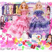 芭比娃娃套装大礼盒梦幻换装衣橱婚纱公主过家家六一儿童玩具女孩