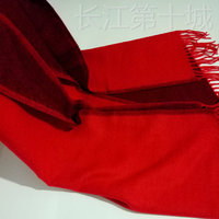新款韩版学生双面围巾披肩超长加厚羊绒羊毛百搭流苏大红色冬季女
