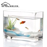 新款S形个性玻璃鱼缸 时尚金鱼缸 迷你水族箱 水培玻璃花瓶