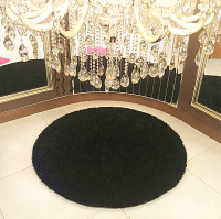 圆形地毯亮丝茶几地毯圆吊篮地垫转椅垫橱窗灯具展示地毯黑色定做
