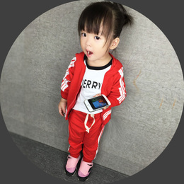 童装女童套装秋装2016春秋女孩宝宝衣服 儿童运动套装1-2-3-4-5岁
