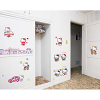 可爱hellokitty墙贴卧室儿童房家具衣柜门KT猫装饰贴纸贴画可移除