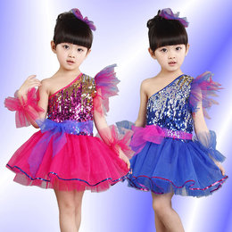 六一儿童演出服新款女童亮片纱裙幼儿园公主裙主持人舞台服蓬蓬裙
